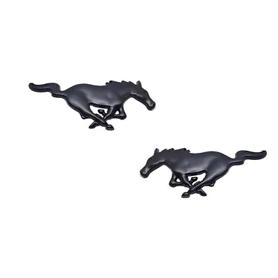 2X Black Running Horse Emblem Metal Side Fender Sticker For Ford Mustang New • $26.99