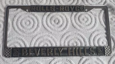 Rare Rolls Royce Beverly Hills Calif License Plate Frame Silver Shadow Ghost RR • $134.99