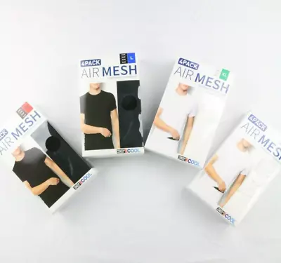 32 Degrees Cool Men's Air Mesh 4 Pack Crew Neck T Shirt White Black Size M-2XL • $13.95