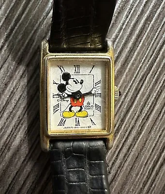 Lorus By Seiko Disney Mickey Mouse Tank Watch V810-5000 1300 16mm X 15mm Vintage • $35