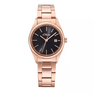 S.oliver Ladies Watch Wristwatch Stainless Steel Rose Gold 2033533 • $121.92