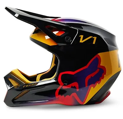 Fox Racing V1 Toxsyk MX Offroad Helmet Black • $137.32
