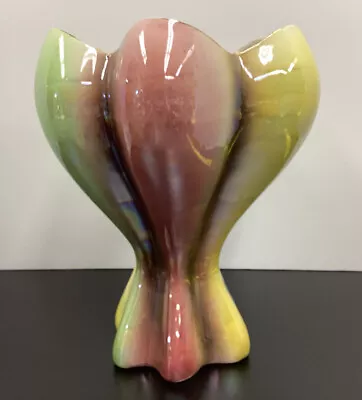 Mid Century Art Deco Sicas Sesto Fior Art Pottery Ceramic Vase Italy Pastel WOW • $150