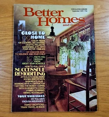 BETTER HOMES AND GARDENS Magazine Vintage Issue From September 1975 • $11.99