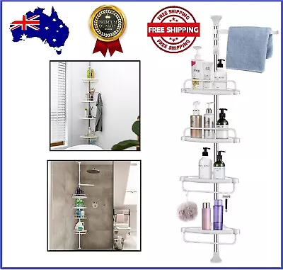 4 Tier Stainless Steel Adjustable Bathroom Shower Caddy Corner Shelf Storage AU • $28.99