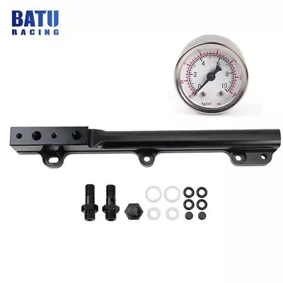 Black High Flow Fuel Rail Aluminum For Honda D-Series D15B7 D15B8 D16A6 D16Z6 • $41.99