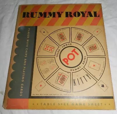 Vintage Whitman No. 2944 Rummy Royal Table Size Paper Game Sheet • $9.75