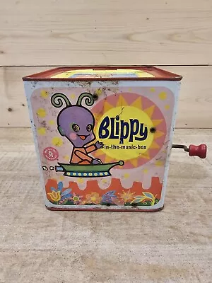 1968 Matty Mattel Presents Blippy In The Music Box Tin Wind Up Jack In The Box • $35