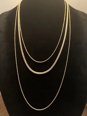 Lovely Monet Vintage Gold Tone Three Strand Necklace • $23.80