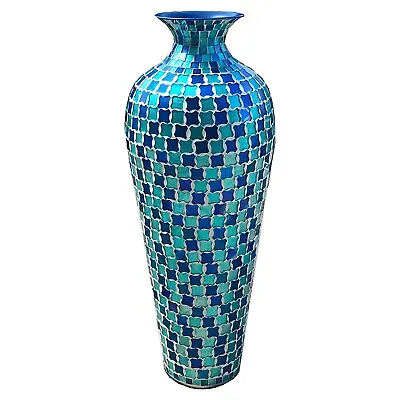 DecorShore Decorative Mosaic Vase- Tall Home Decor Geometric Pattern Metal Floor • $119