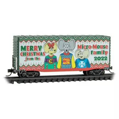 N Scale MICRO TRAINS 101 00 894 Micro Mouse 2022 Christmas   40' HY-Cube Boxcar • $25