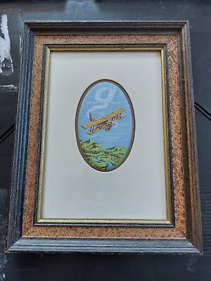 Vintage Woven Miniature Picture On Silk J & J Cash Of Coventry Aeroplane Rare. • £49.95