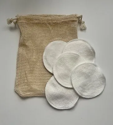 Reusable Make-Up Remover Face Pads - Washable Bamboo Cotton - Vegan Eco-Friendly • £5