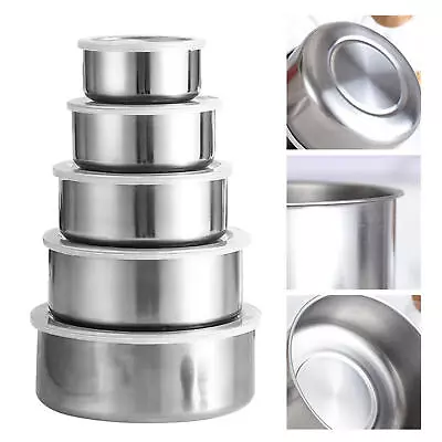 Stainless Steel Mixing Bowls Set Of 5 With Airtight Lids For Cooking  • $11.57
