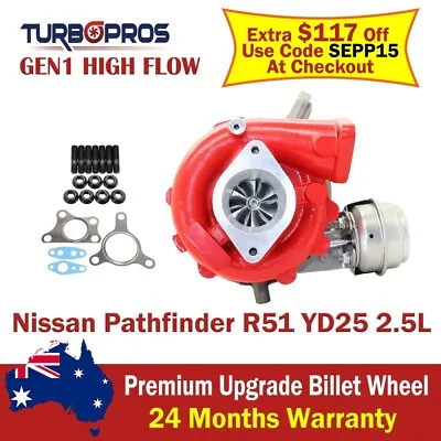 $780 • Buy Turbo Pros GEN1 High Flow Turbo For Nissan Navara D40/Pathfinder YD25 2.5L