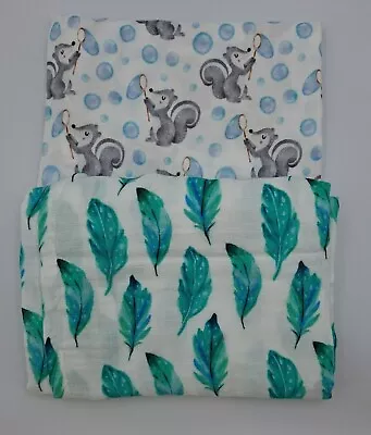 Extra Large Baby Cotton Muslin Swaddle Blanket 120x120cm Girls Boys Unisex • £5.49