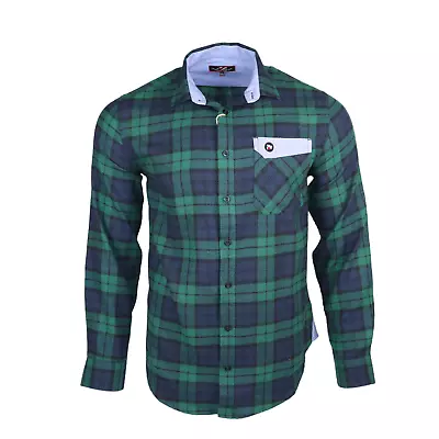 Men's Long Sleeves Plaid Buffalo Check Flannel Cotton Warm Casual Shirt Tops M02 • £9.99
