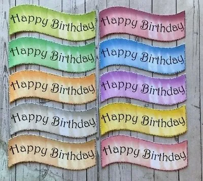 £3.50 • Buy 10 Happy Birthday Card Making Banners Embellishments Sentiments Toppers Crafting