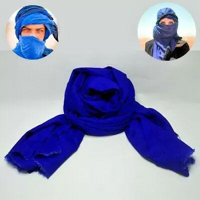 Handmade Scarf Tuareg Ethnic Turban Moroccan African Sahara Blue Unisex 2m • $29.99