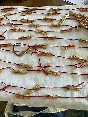 Vintage Feather Tree Swedish Straw Christmas Garlands Ornament Antique 17 Feet • $12.90