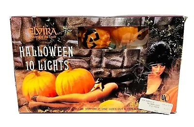 RARE Elvira Mistress Of The Dark 10 Halloween Decorative Pumpkin Lights Vintage • $24.99