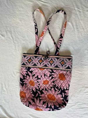 Vera Bradley Tote Shoulder Bag Pink Orange Floral/Geometric • $10.99