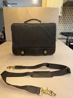 VTG COACH Black Genuine Leather & Nylon Executive Bag Briefcase Laptop Bag H9 • $25