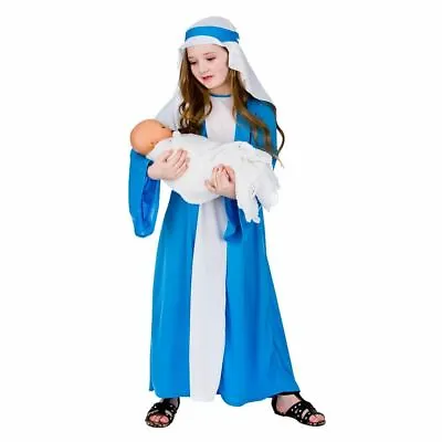 Childrens Girls Virgin Mary Christmas Nativity Play Fancy Dress Up Party Costume • £12.39