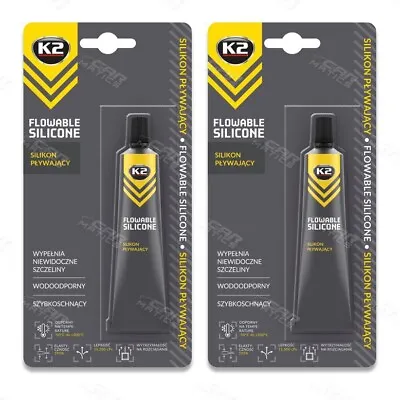 2 X K2 Flowable Silicone Car Windscreen Glass Leak Waterproof Sealant HiTemp 21g • £8.99