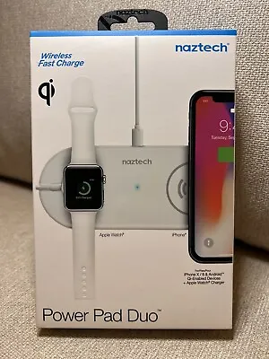 Naztech Power Pad Duo Qi Wireless Fast Charger Pad + IWatch Charger - White • $14.99