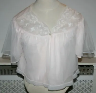 £12 • Buy   Sheer Double Layered Pink  Nylon Bed Jacket  / Negligee  Size Small  # AC22