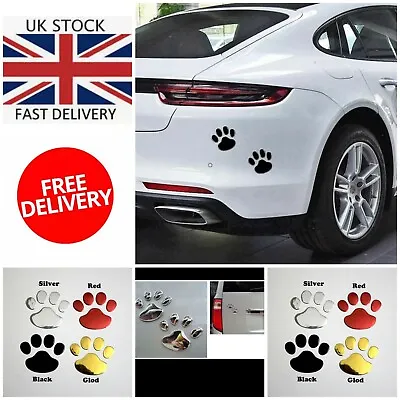 £2.49 • Buy 3D Paw Dog Decal Vinyl Stickers Car Window Bumper Bear Cat Funny Print Laptop UK