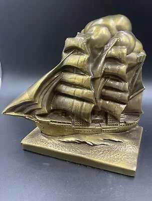 PM CRAFTSMAN Vintage American Cast-Metal Sailing Ship Bookend • $19