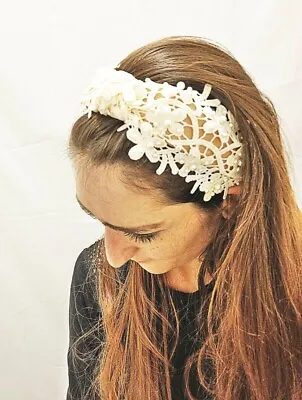 £12.99 • Buy NEW Anthropologie Bridal Headband Hair Accessories Hairband Beaded Lace Wedding