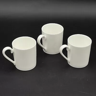 Villeroy Boch 1748 White Bone China Coffee Mugs Modern Grace  Set Of 3 Near MINT • $36
