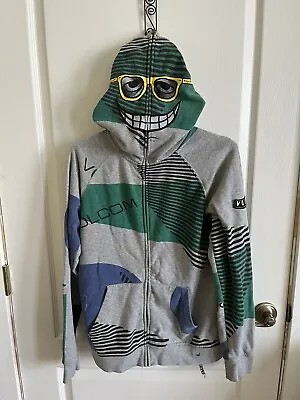 Volcom Multicolor All Over Print Full Zip 23” Hoodie Mask Sweatshirt Kids XL • $19.95