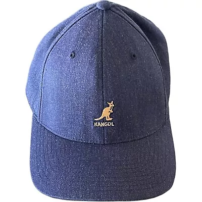 Kangol Hat Blue Wool Flex Fit Stretch Baseball Cap Logo L/XL Mens • $18.88