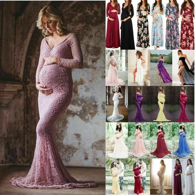 $24.69 • Buy Women Maternity Pregnancy Maxi Long Dress Party Ball Gown Dress Photography Prom