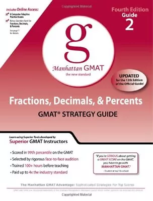 Fractions Decimals And Percents GMAT Preparation Guide 4th Edition (Manhatta • $3.79