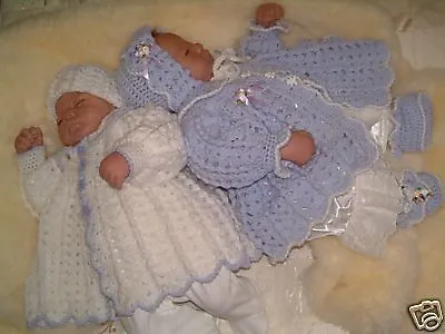 Crochet Pattern**cuddly Reborn / Baby Twins Matinee Set • £4.50