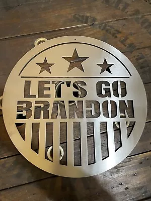 Lets GO BRANDON FBJ America Metal Sign Trump Man Cave Hanging Wall Decor Gift • $25