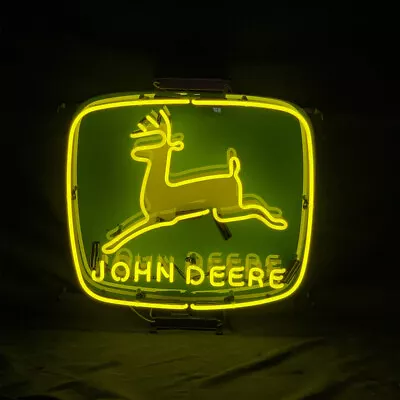 Yellow Jumping Deere Vintage Style Neon Sign Bar Custom Shop Wall Lamp 19 X15  • $135.94