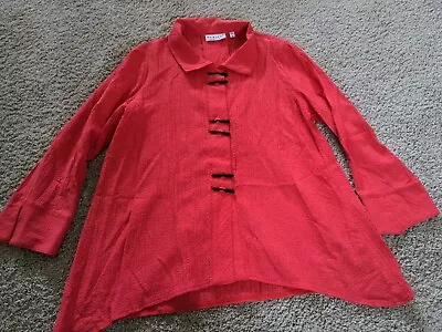 Habitat Clothes To Live In XS Coral Textured Button Blouse B5 • $22