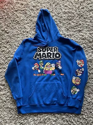 Nintendo Super Mario Bros. Men's 2XL Graphic Hoodie Sweatshirt Color BLUE • $19.99