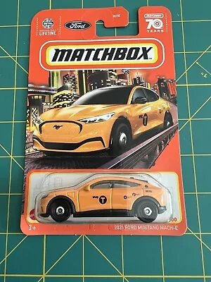 2023 Matchbox 2021 Ford Mustang Mach-e Mbx Metro 22/100 Yellow Nyc Taxi • $9.44