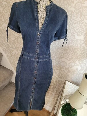 £18 • Buy Marc Cain Blue Denim Shirt Dress Size N4 UK14