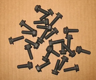 M6-1.0 X 20mm Hex Flange Bolt Black Zinc Coated Full Thread Class 10.9 - 25 Pcs • $10.59