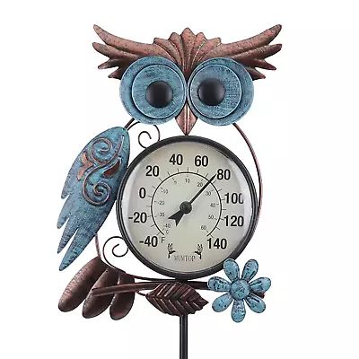 MUMTOP Outdoor Thermometer - 42 Inch Metal Owl Garden Stake Outside Thermometer • $37.23