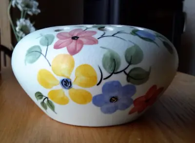 Vintage E Radford Posy Bowl/ Flower Frog Hand Painted Floral Design • £9