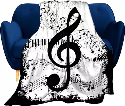 Abstract Music Note With Piano Blanket Flannel Fleece Throw Blankets For Sofa Co • $27.64